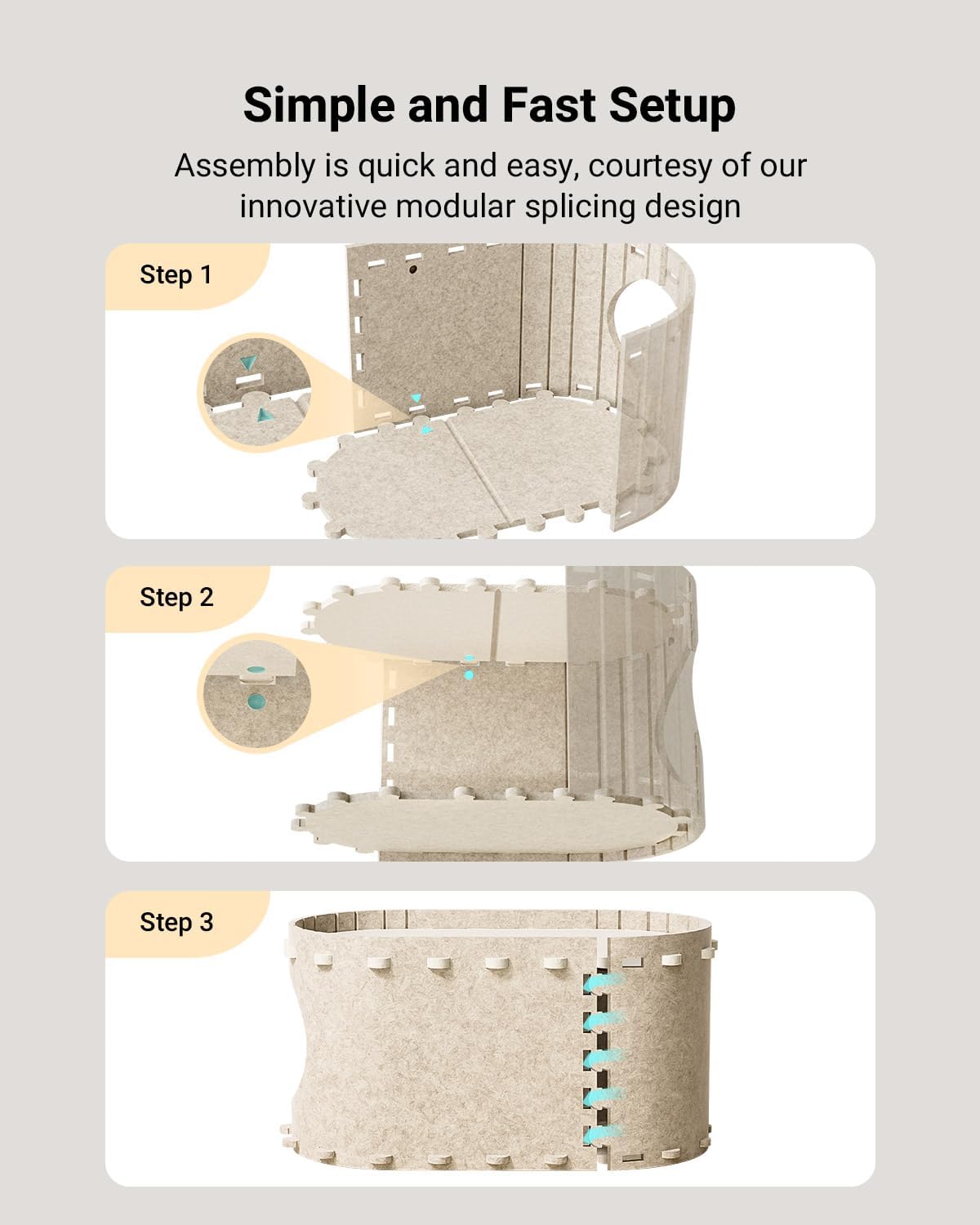DownyPaws Cat House for Indoor Cats, Peekaboo Cat Bed Cave, Cream