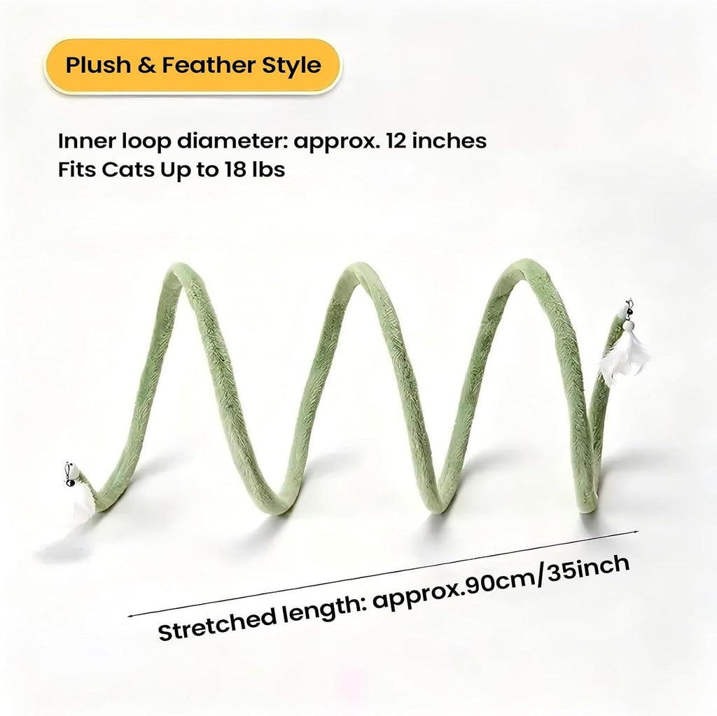 Cat Tunnel Toy Bendable Wavy - Pet Spring - Bell Plush Ball Tube