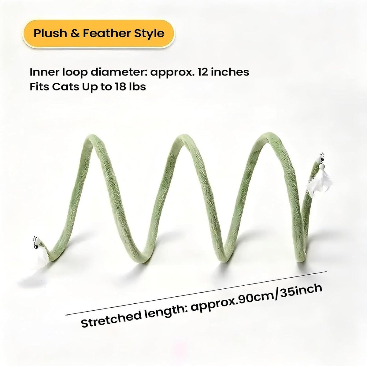 Cat Tunnel Toy Bendable Wavy - Pet Spring - Bell Plush Ball Tube