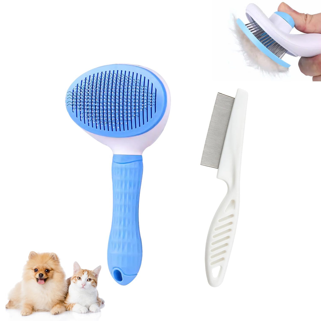 Dog & Cat Brush,Pet Grooming Kit 4PCS- Dog Brush for Shedding| A Pair Pet Hair Removal Gloves| Metal Comb for dog.Remove
