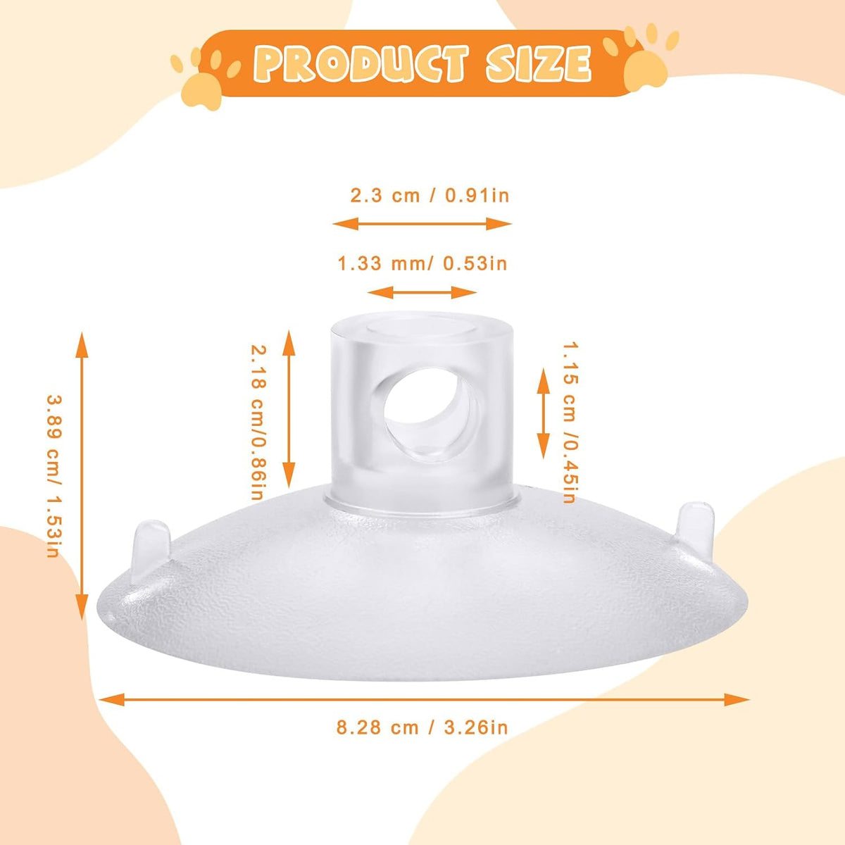 4 Pieces Cat Window Perch Suction Cup Powerful Window Bed Seat Replacement Suction Cup Clear PVC Sucker Pads for Cat Ham