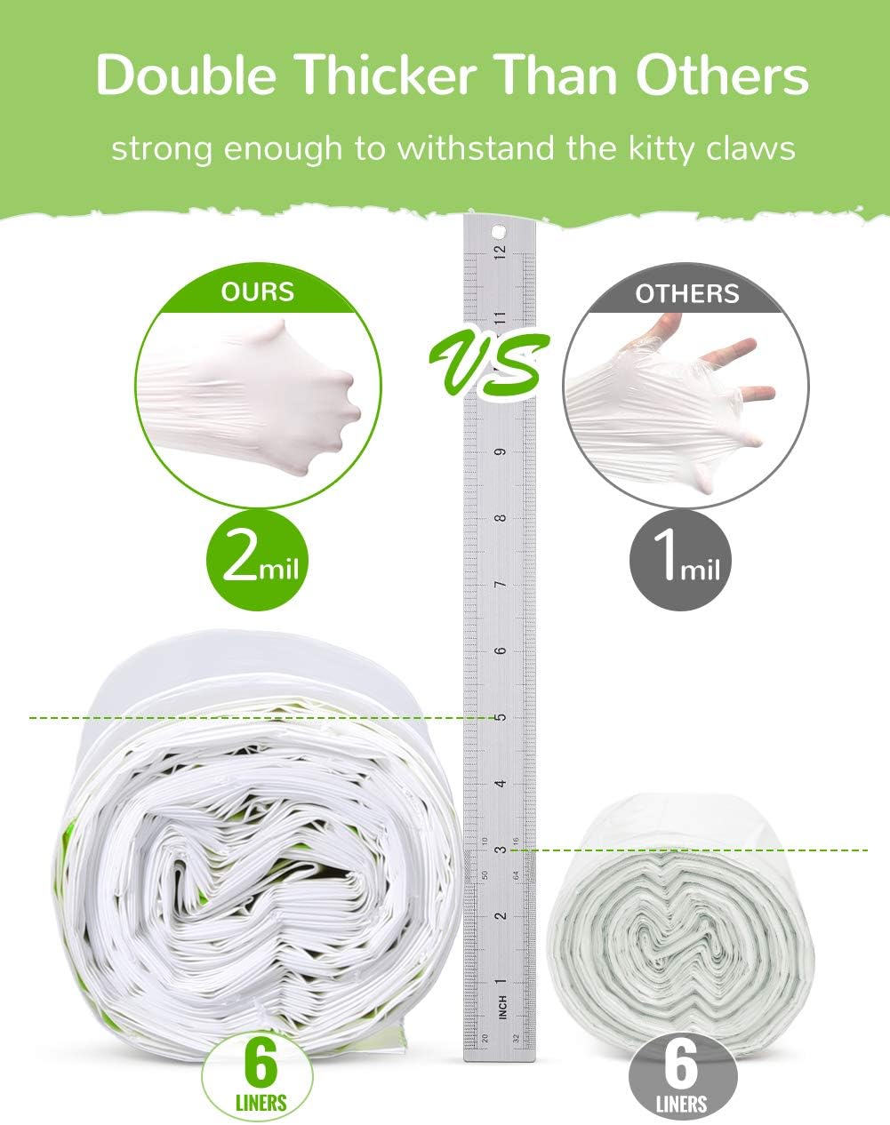Litter Box Liners, 34 Count Jumbo Cat Litter Pan liners, Drawstring Litter Liner Bags For Litter Box, Easy Clean Up Thic