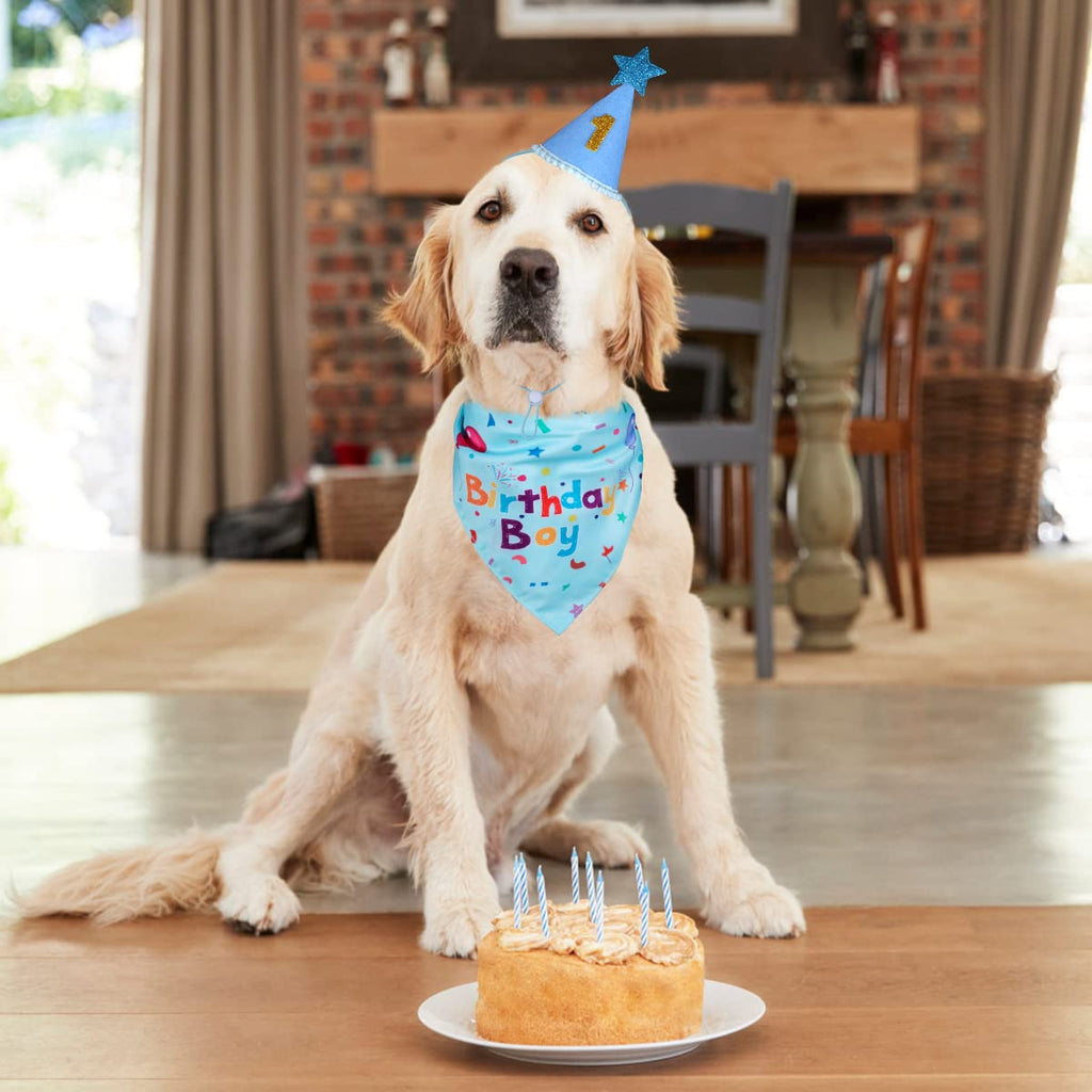 Yicostar Dog Birthday Party Supplies,Dog Birthday Bandana,Dog Birthday Hat