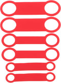 6pcs Red Silicone Slide-on Dog Tag Holder Replacement Band