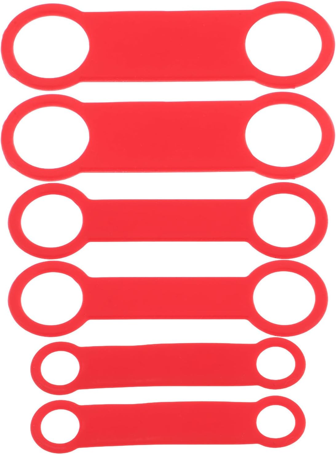 6pcs Red Silicone Slide-on Dog Tag Holder Replacement Band
