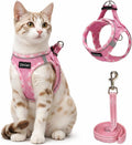 Escape Proof Cat Harness and Leash, Adjustable Vest, Pink, M
