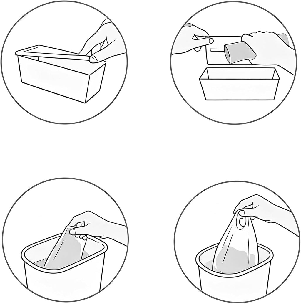 4 Rolls Cat Litter Refill Bags Compatible with Genie Easy Roll Litter Bin
