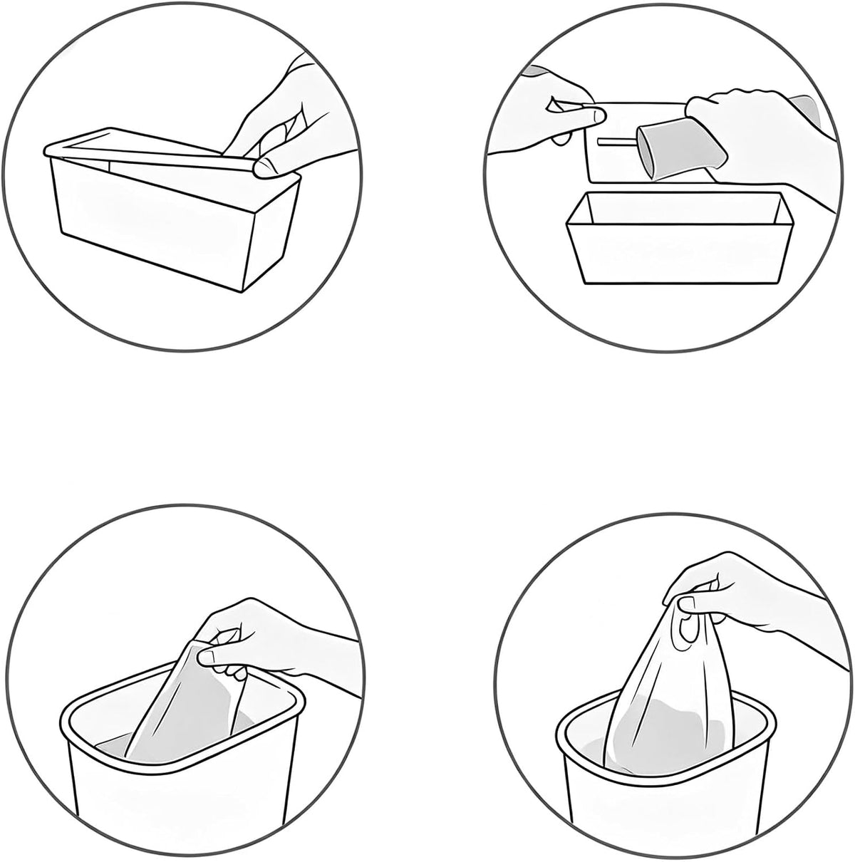 4 Rolls Cat Litter Refill Bags Compatible with Genie Easy Roll Litter Bin