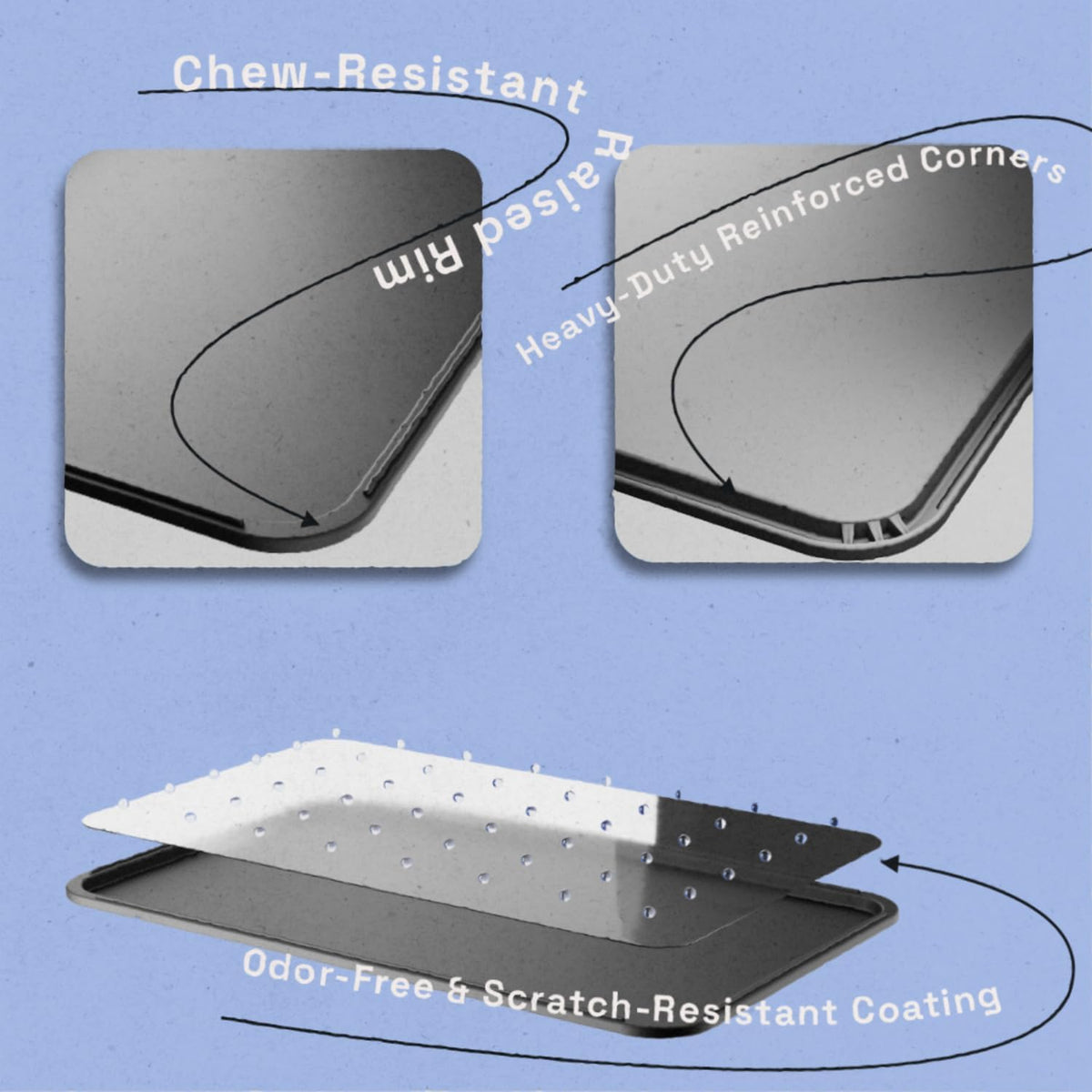 Dog Crate Tray Replacement - Heavy Duty Reinforced Pan