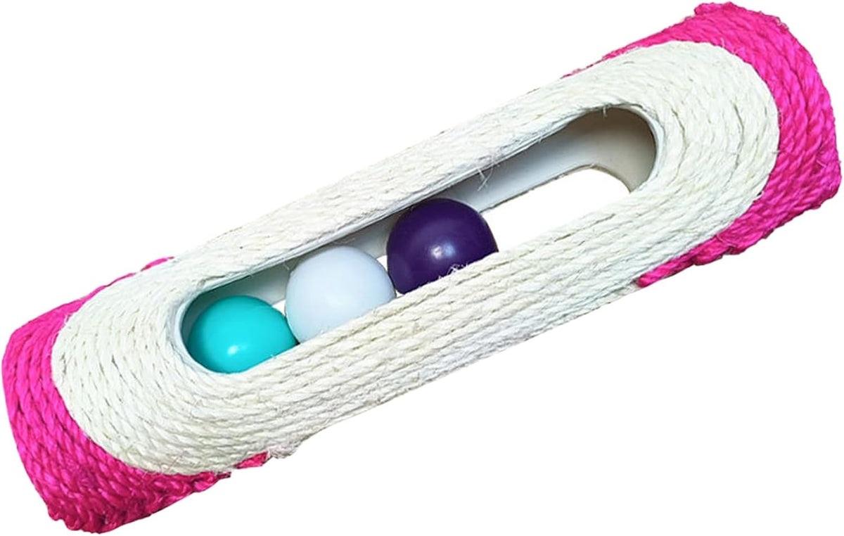 Cylindrical Scratching Board Sisal Cat Toys with 3 Pcs Ringing Balls 11 in Scratching Roller for Indoor Cats Playing (Bl