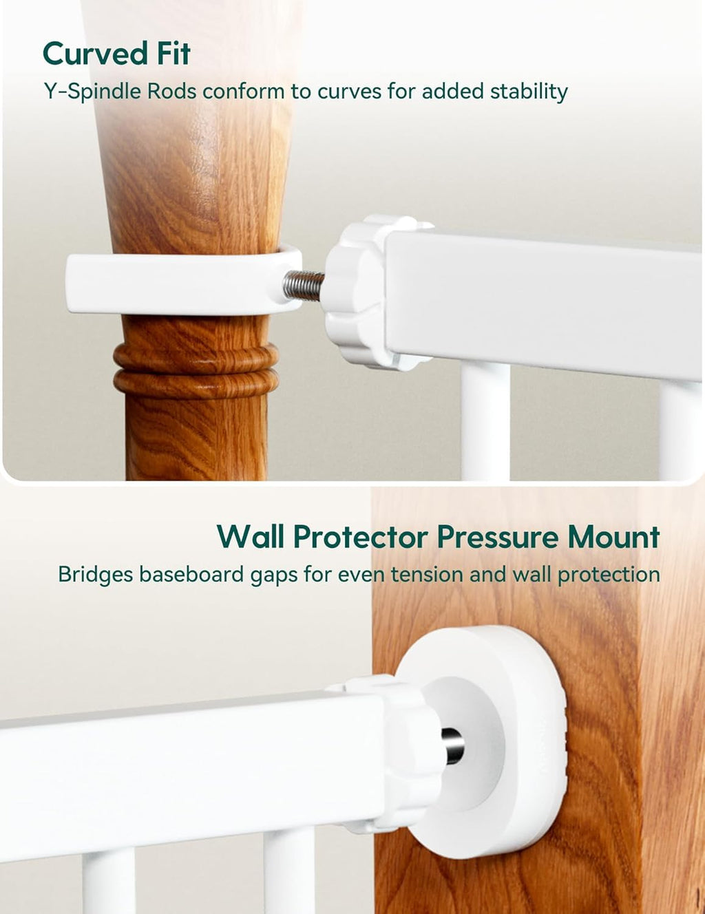 Babelio 26-40" Pressure Mounted Baby Gate for Stairs, PressGuard Dog Gate