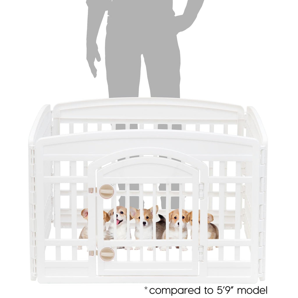 IRIS USA 4-Panel Dog Playpen, Pet Enclosure, White