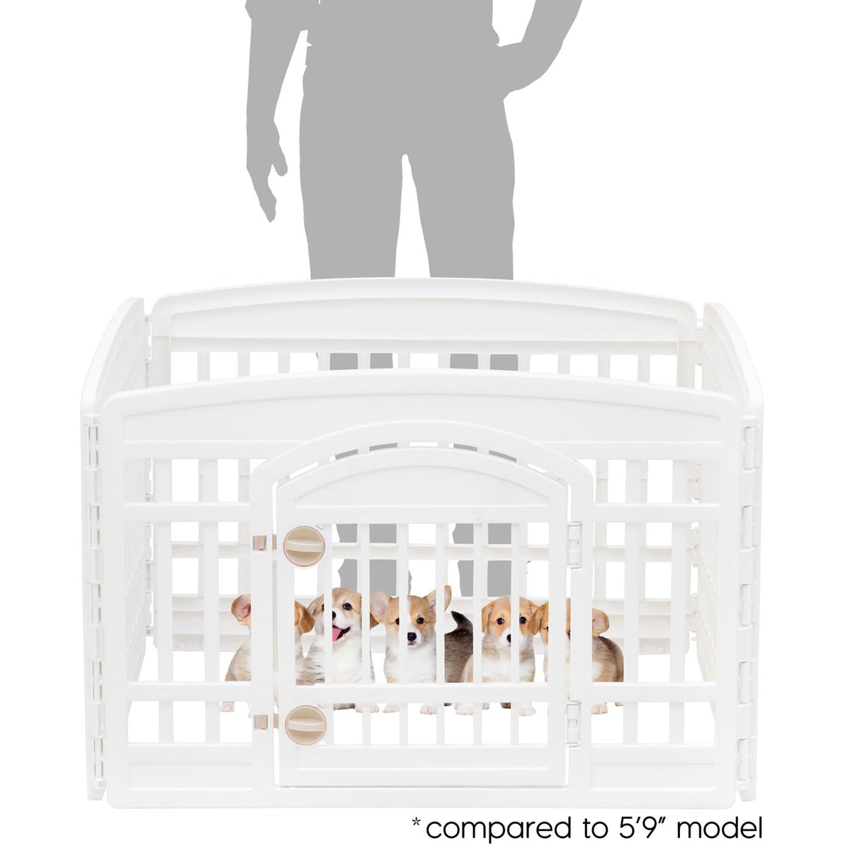 IRIS USA 4-Panel Dog Playpen, Pet Enclosure, White