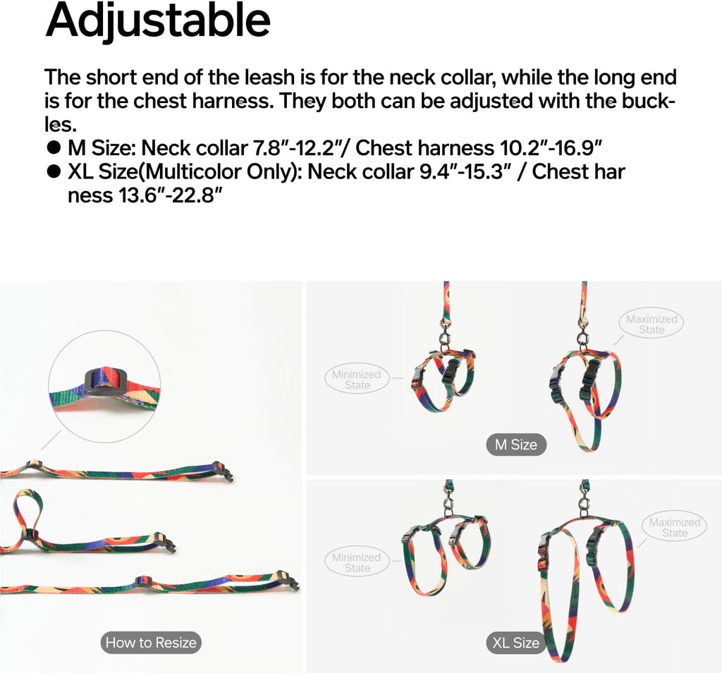 pidan Cat Harness and Leash Set, Escape Proof Adjustable Kitten Harness for Large Small Cats, Easy Use, Lightweight Soft