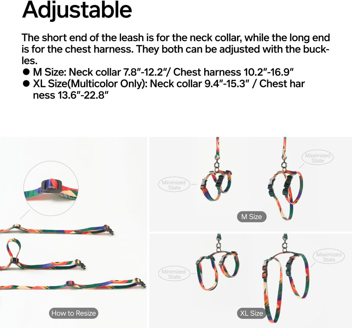 pidan Cat Harness and Leash Set, Escape Proof Adjustable Kitten Harness for Large Small Cats, Easy Use, Lightweight Soft