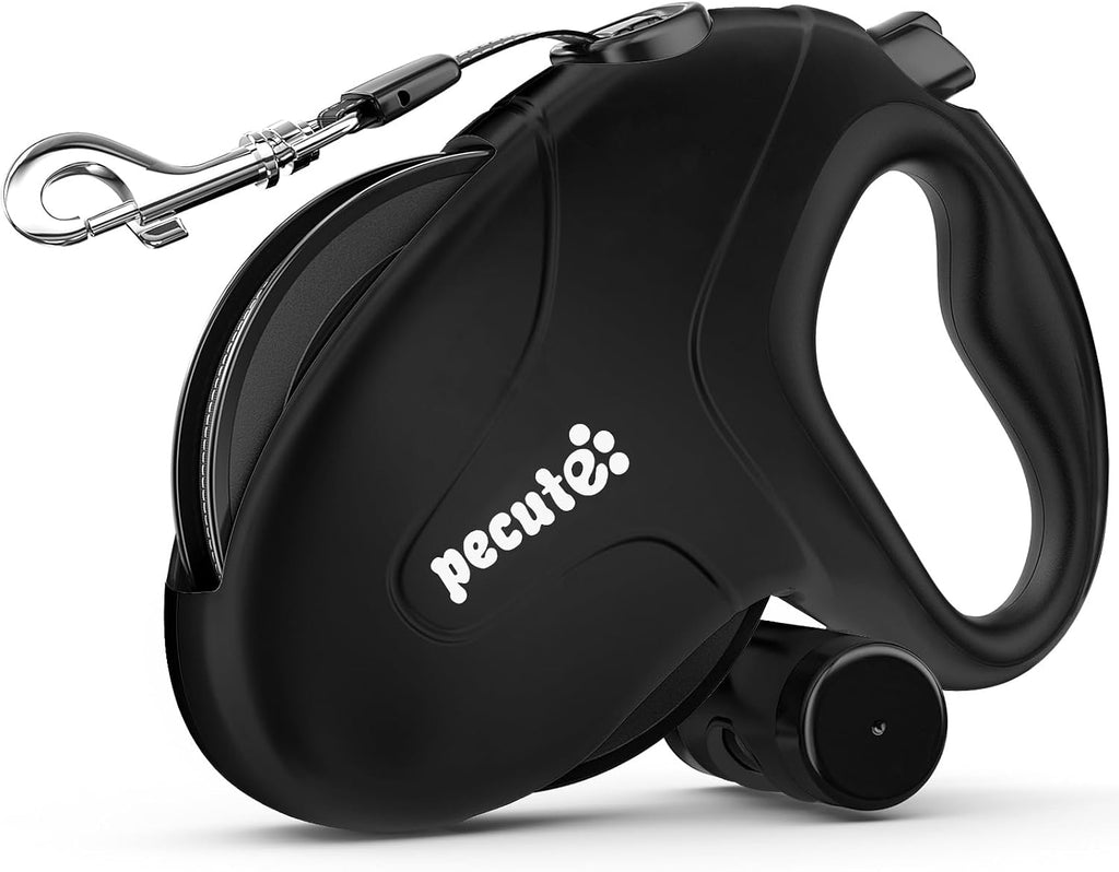 Pecute 32ft Retractable Dog Leash with Reflective Strips, 360° Tangle-Free, One-Button Control & Sturdiness Nylon Materi