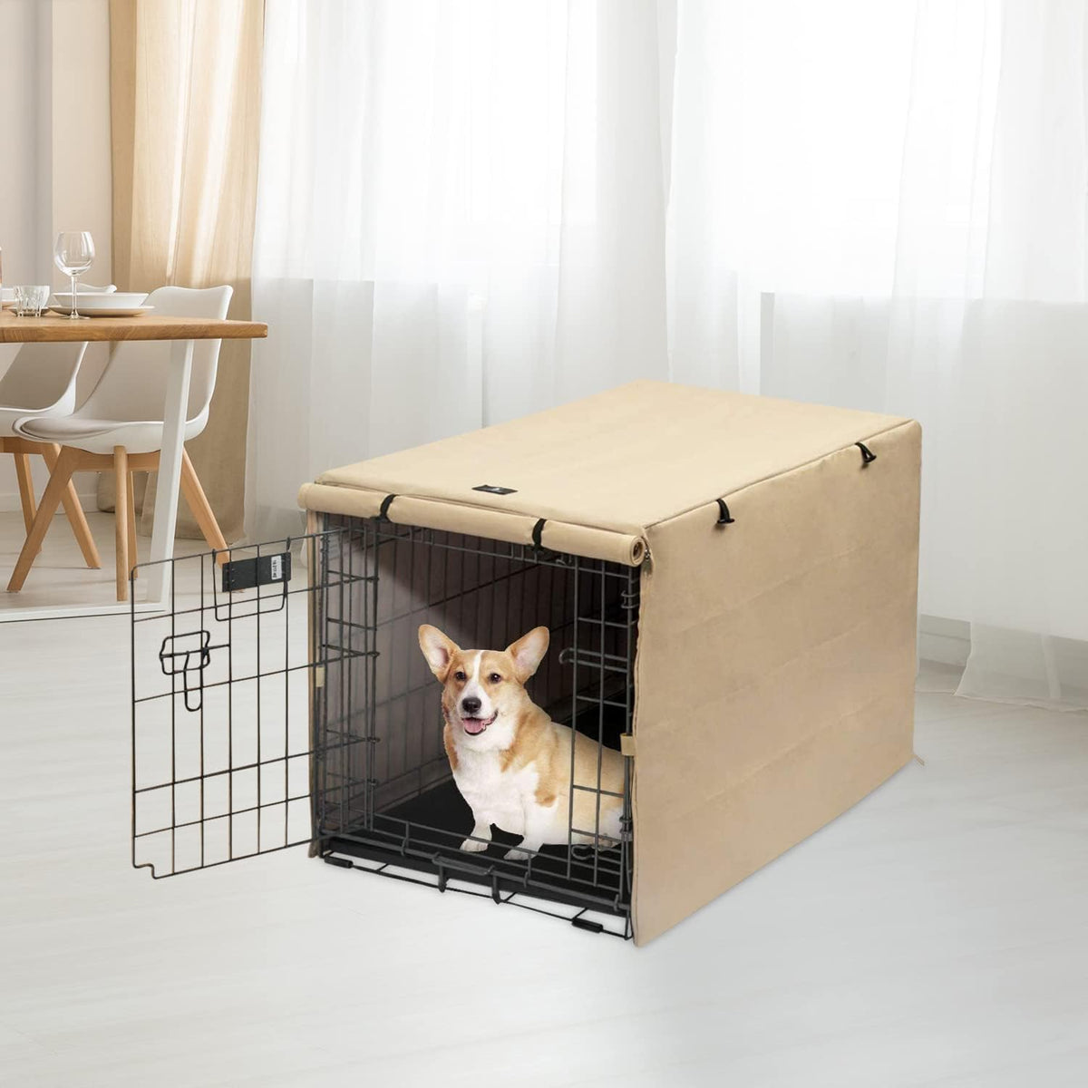 X-ZONE PET Dog Crate Cover Waterproof Kennel Cover, 30 in Beige