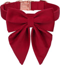 PTDECOR Velvet Dog Collar, Red Christmas Dog Collar with Bowtie, Small
