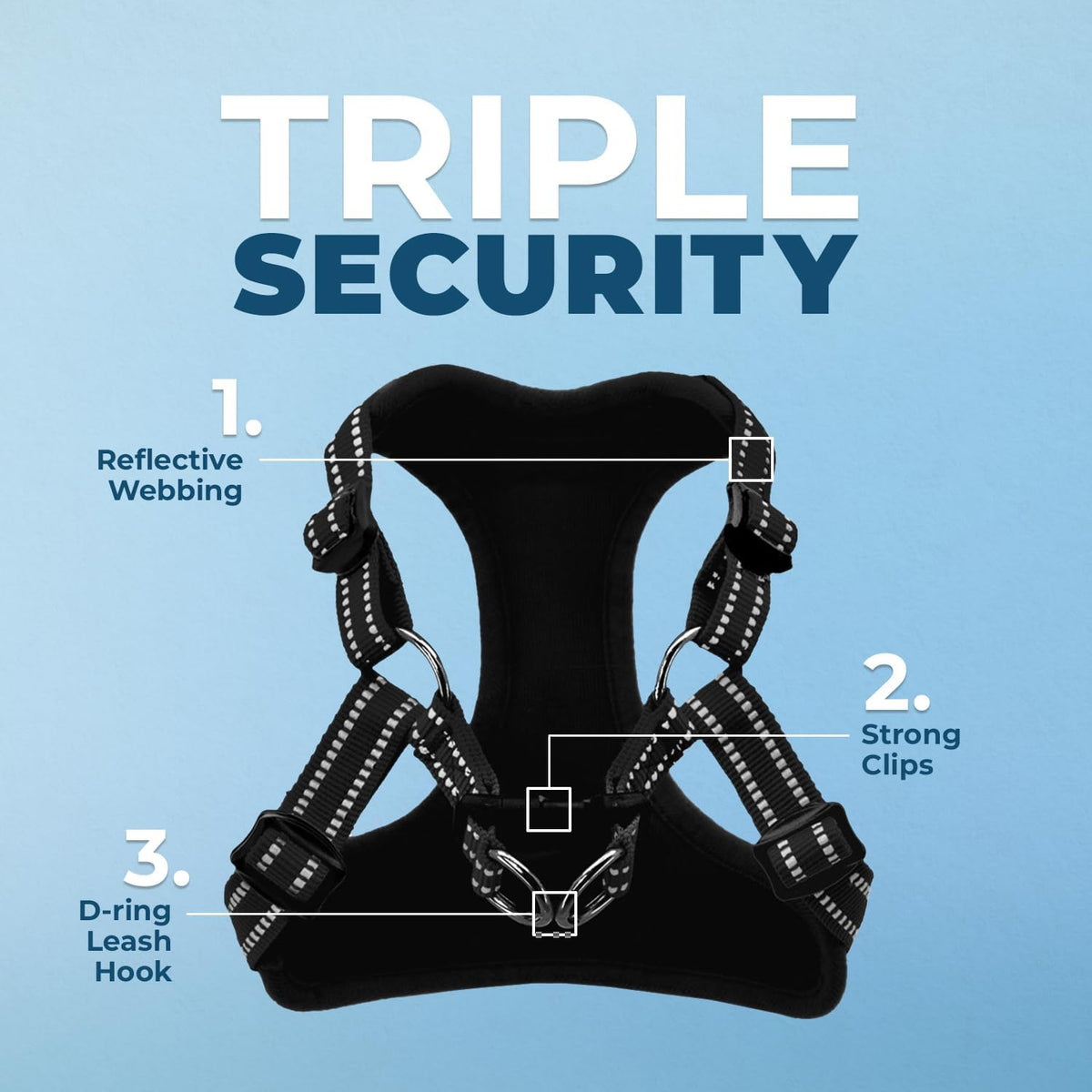 Voyager Step-in Flex Adjustable Dog Harness - Black, Small
