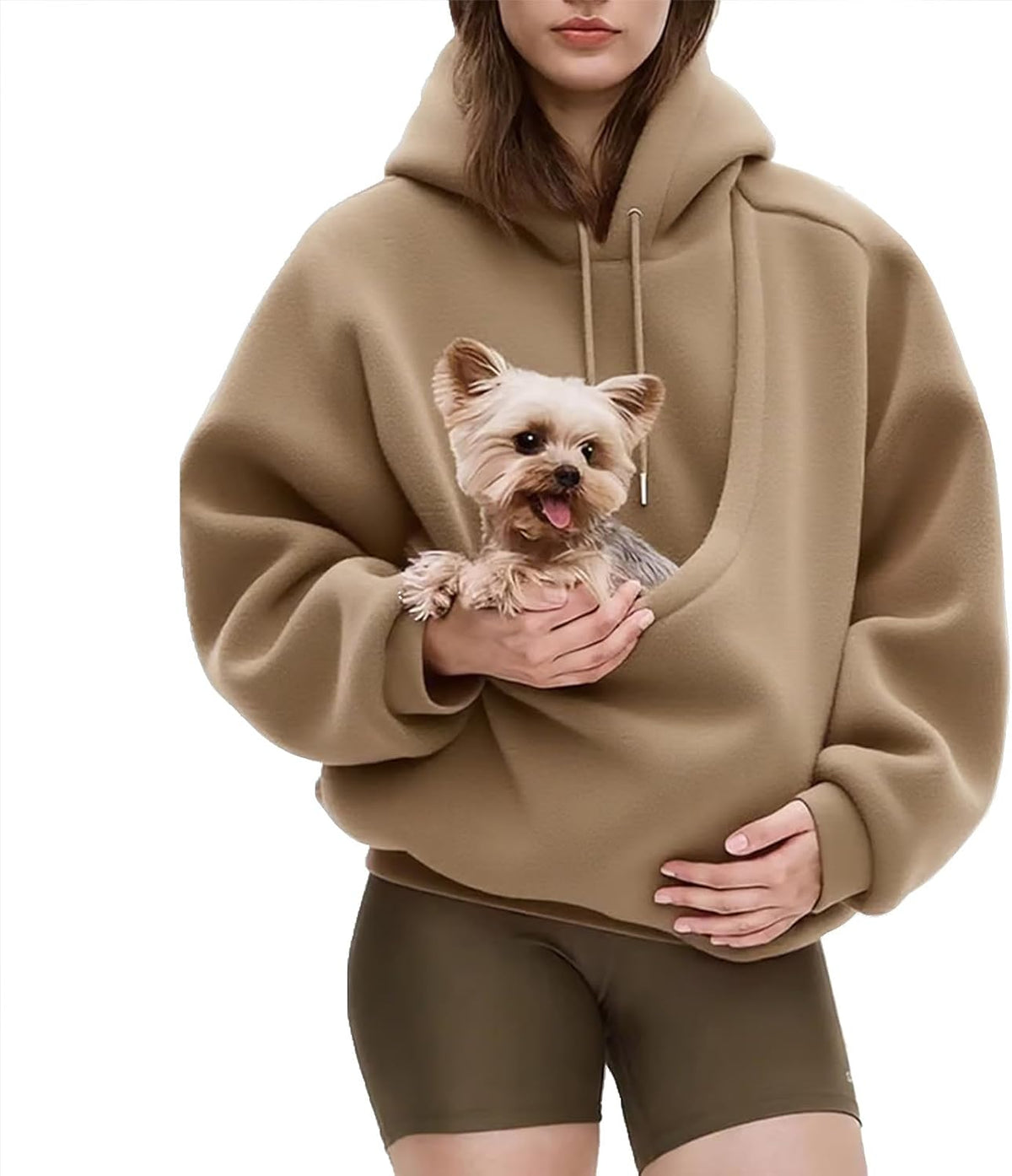 Pet Pouch Hoodie Fleece Cat Dog Carrier Sweatshirt, Blue-M