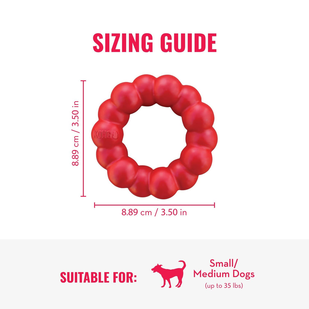 KONG Ring, Natural Rubber Chew Toy for Dental Health, for Small/Medium Dogs