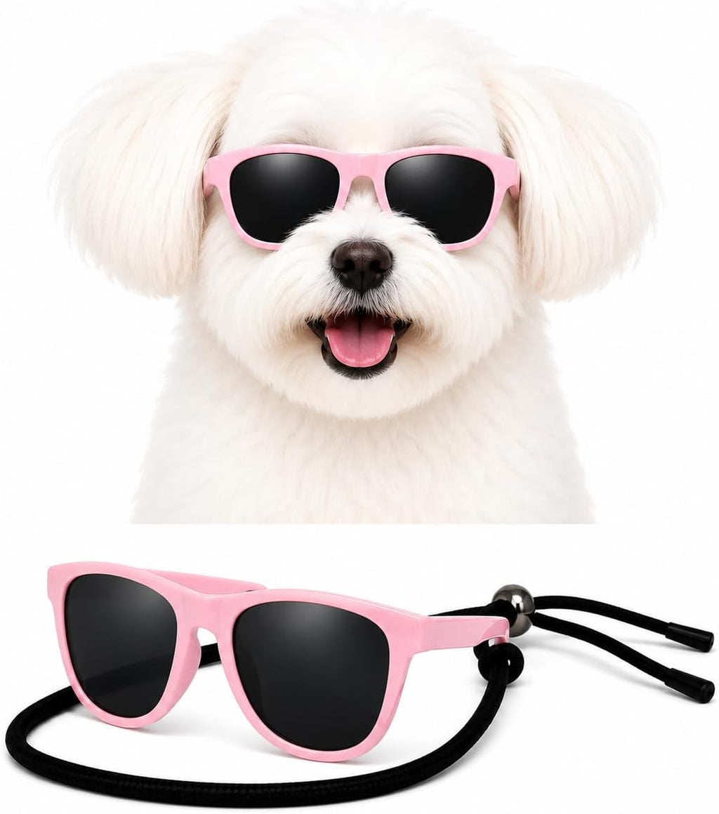G014 Retro 80s Pet Dog Sunglasses Teacup Toy Small Medium Breed (S Dog up to 15 lbs, Black)