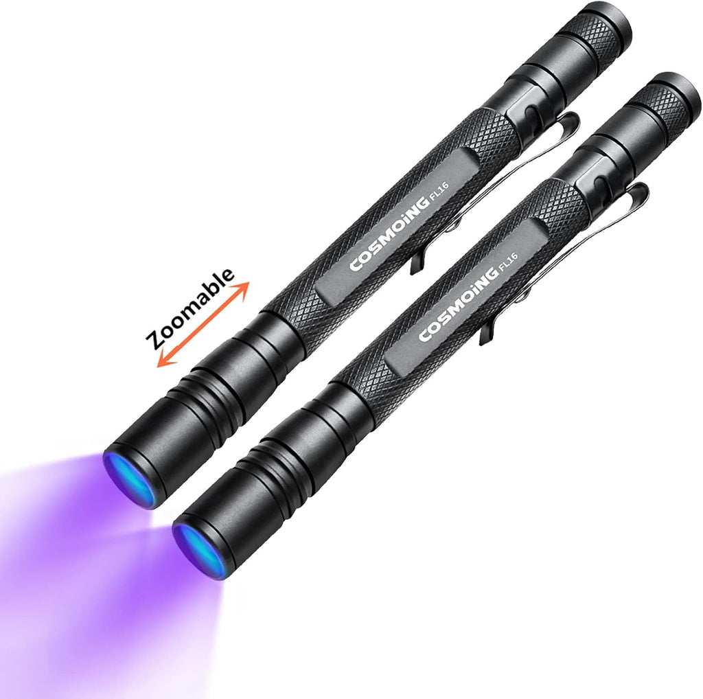 UV Flashlight 395nm Zoomable Black Light Lamp Ultraviolet Lights
