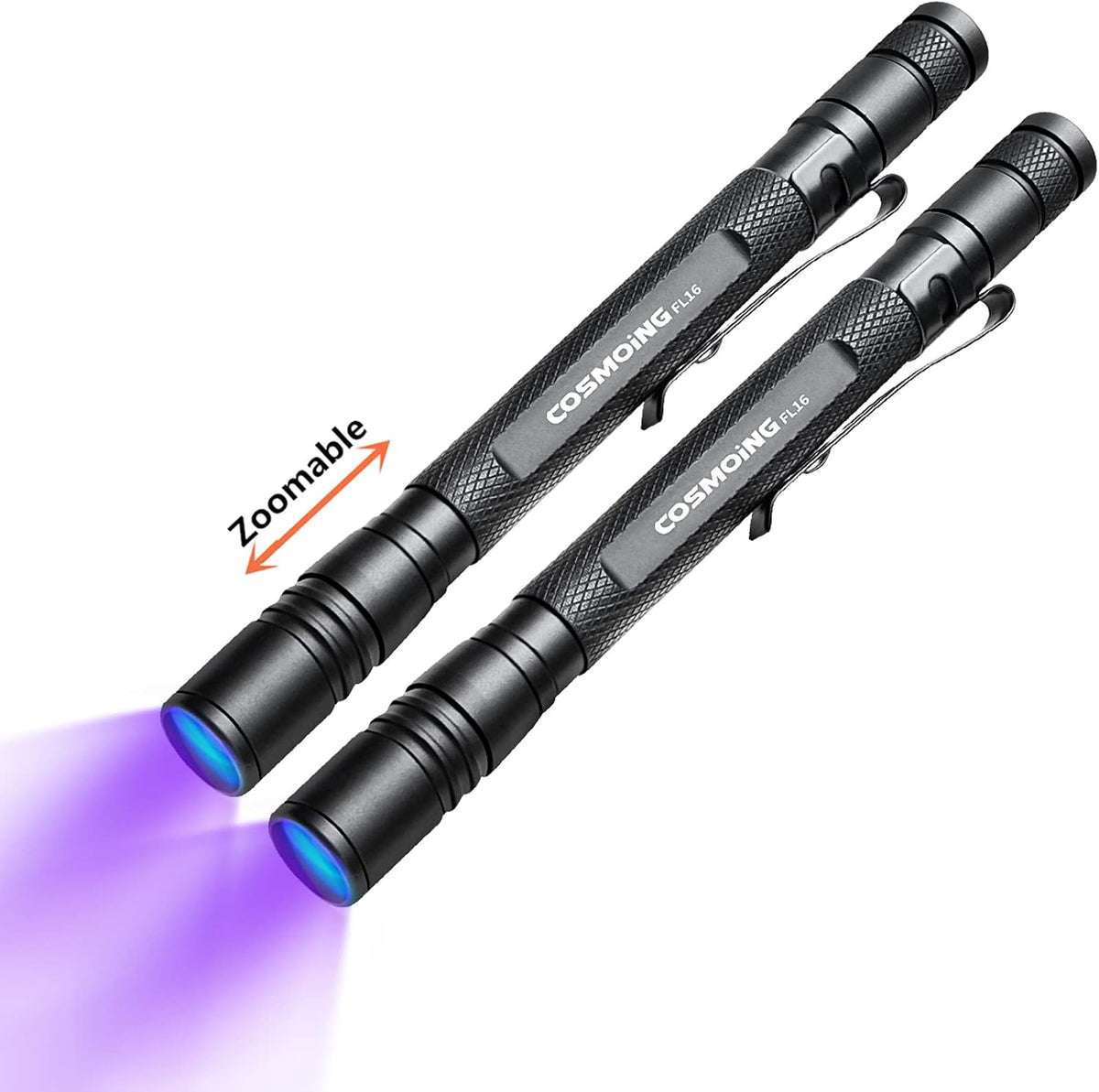 UV Flashlight 395nm Zoomable Black Light Lamp Ultraviolet Lights