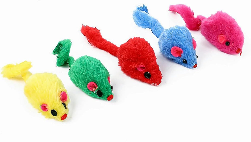 12PCS Cat Mouse Toys, Faux Fur Interactive Catnip Mice
