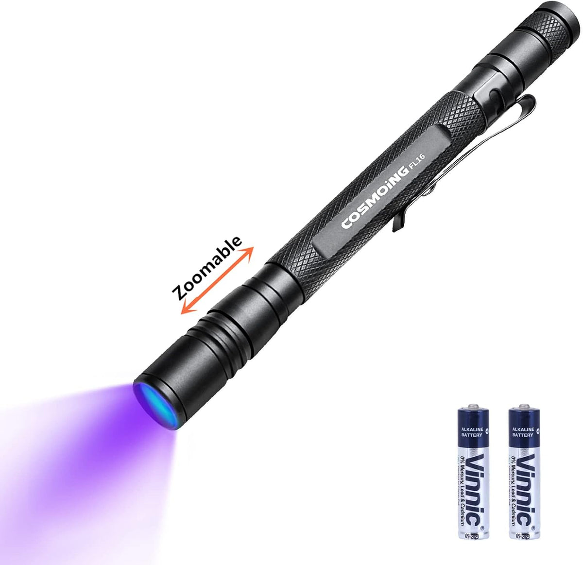 UV Flashlight 395nm Zoomable Black Light Lamp Ultraviolet Lights