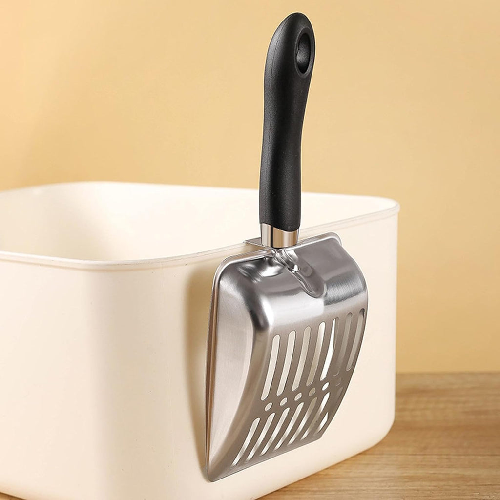 Stainless Steel Cat Litter Scoop, Large Wide with Hook