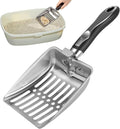Stainless Steel Cat Litter Scoop, Large Wide with Hook