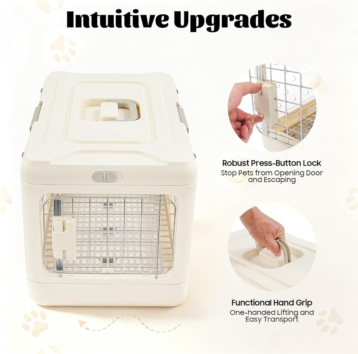 Collapsible Hard Cat Carrier Transparent Pet Crate for Cats & Small Dogs