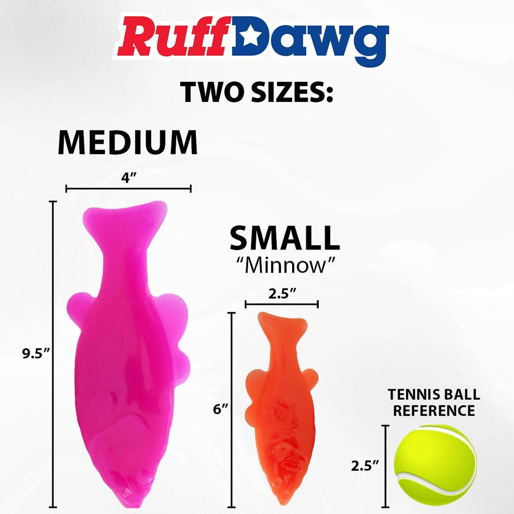 Ruff Dawg Ruff-Flex Flying Fish Floating Dog Toy, MD, Orange