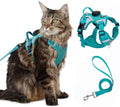 Cat Harness and Leash Set with AirTag Holder: Upgraded Escape Proof Vest with Lead for Small Dog Puppy Large Cat Walking