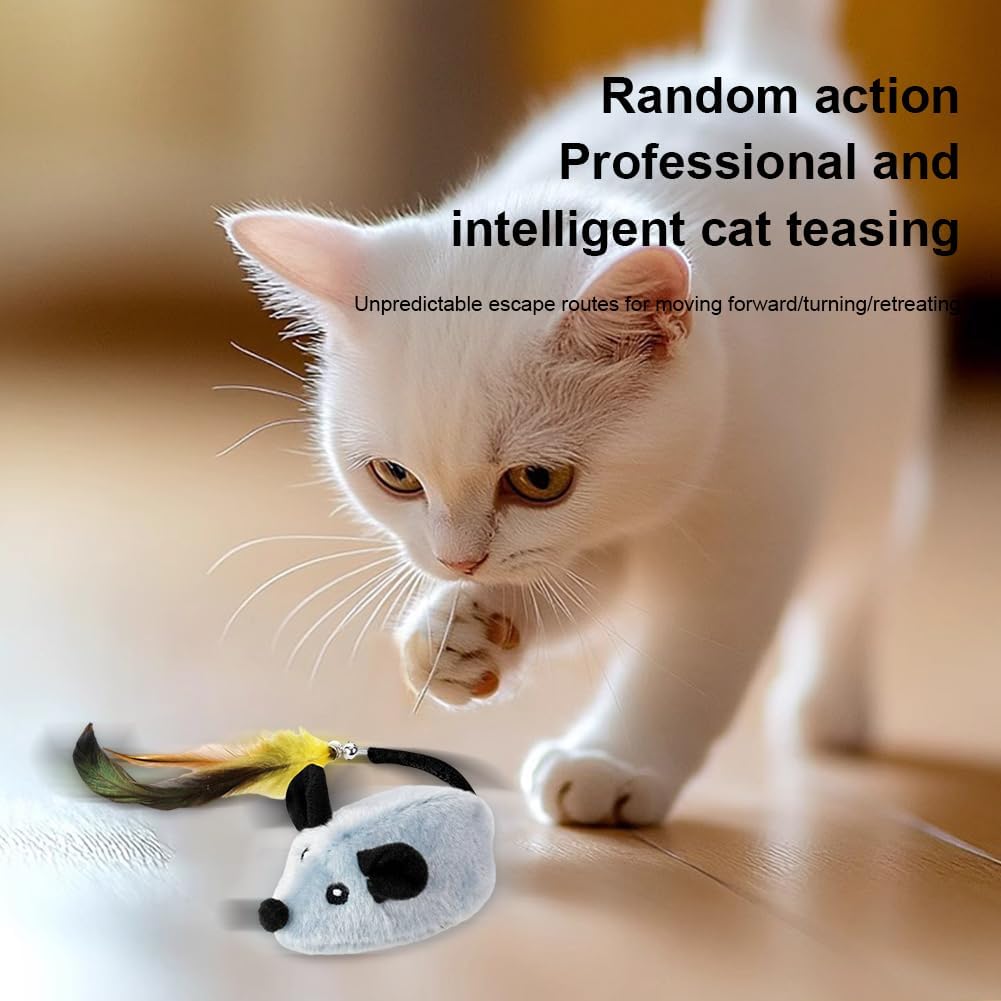 Interactive Mouse Moving Toy Rechargeable Remote Control Toy(gray)
