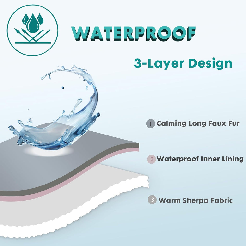 Waterproof Dog Blanket for Couch & Furniture Protection - Super Soft Reversible Throw for Large Dogs & Cats, Calming Was