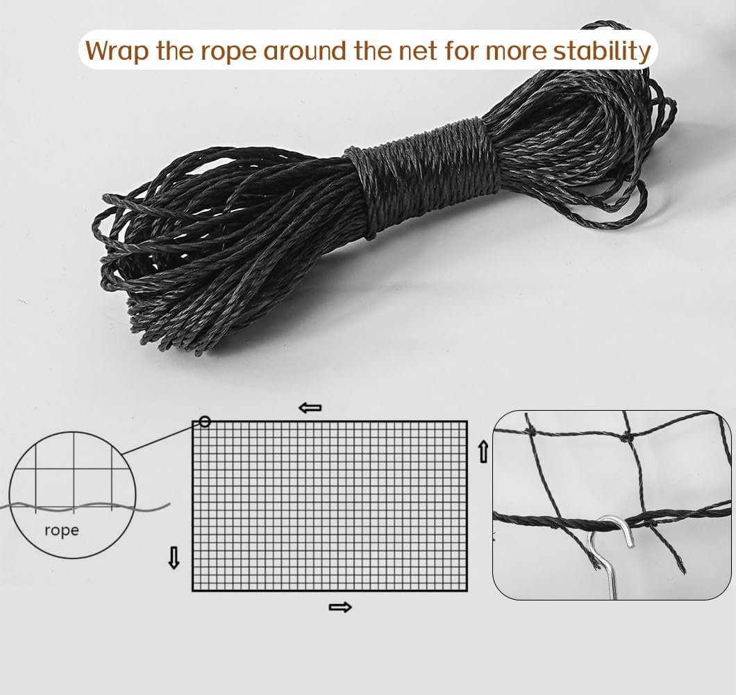 Cat Balcony Net, Steel Wire Reinforced, Anti-Fall Fence, Safety Net, Extra Strong (10 X 13 Ft)
