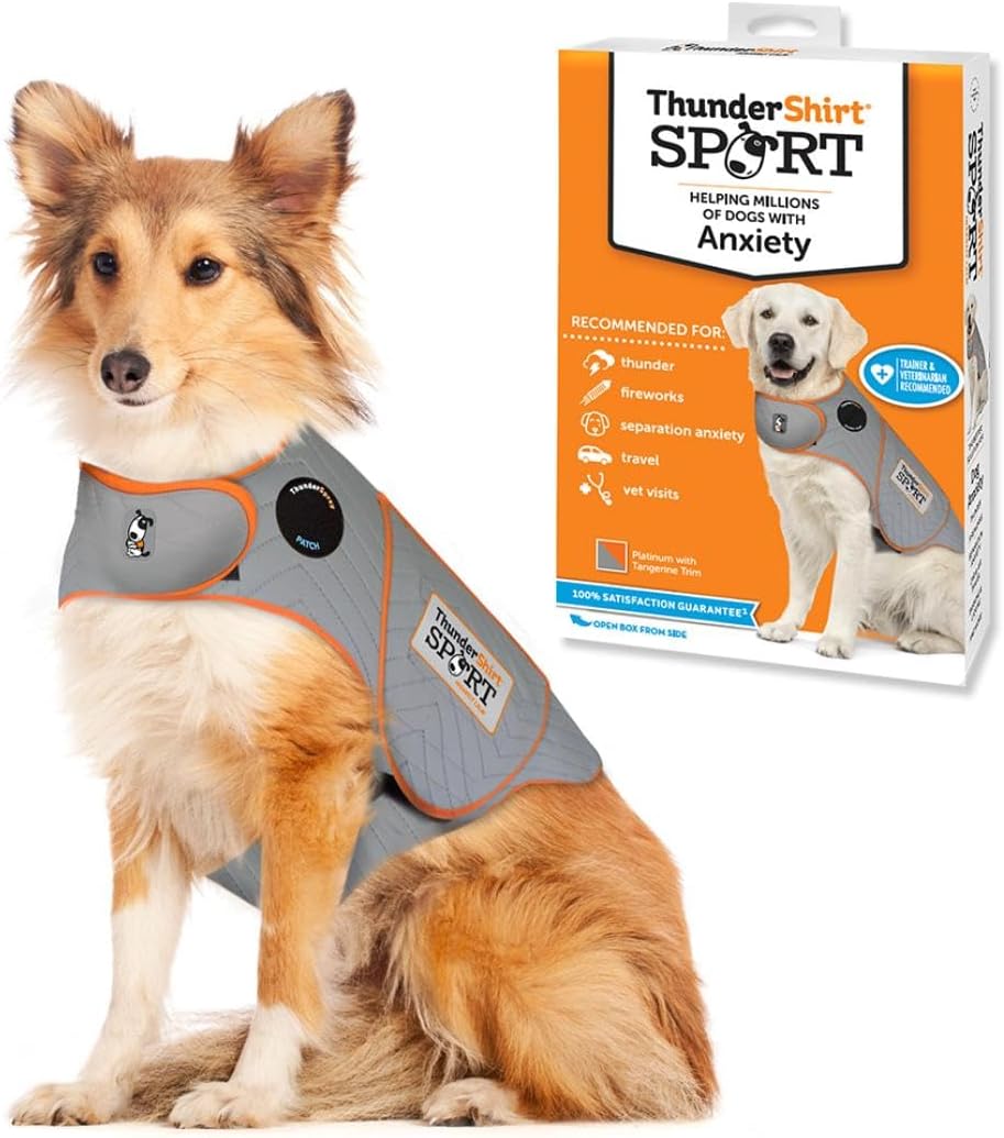 ThunderShirt for Dogs Calming Anxiety Vest, Large, Platinum Sport
