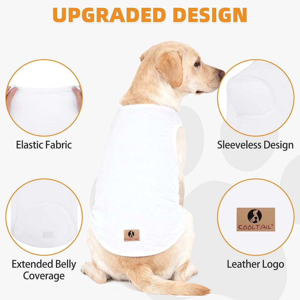 2 Pack Large Dog T- Shirts, Soft Cotton Dog Clothes Tank Top, XXL