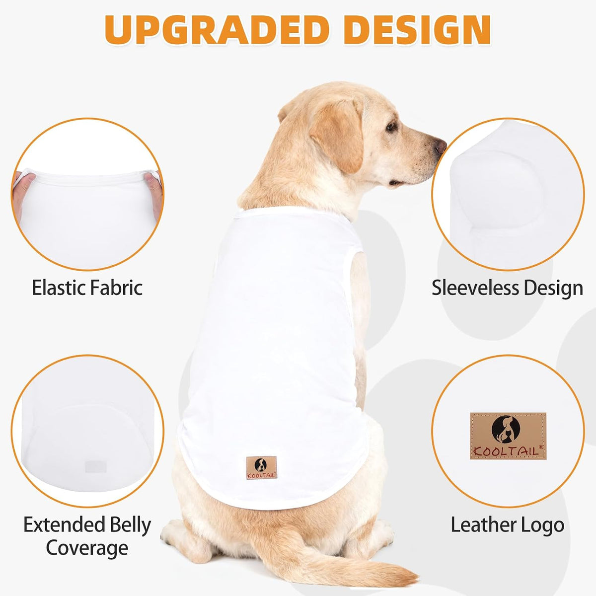 2 Pack Large Dog T- Shirts, Soft Cotton Dog Clothes Tank Top, XXL