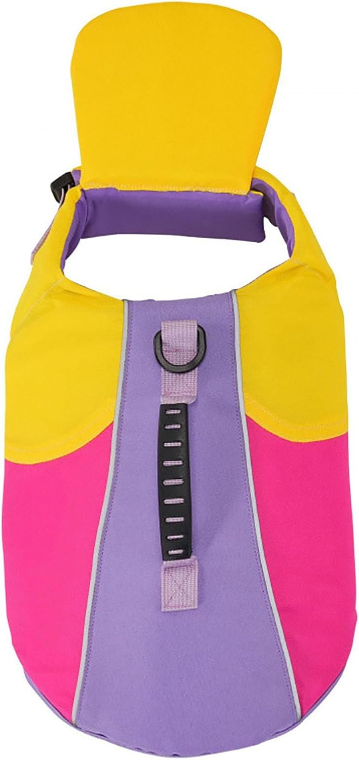 Dog Life Jacket with Chin Float Pad, Adjustable Dog Life Vest, #M