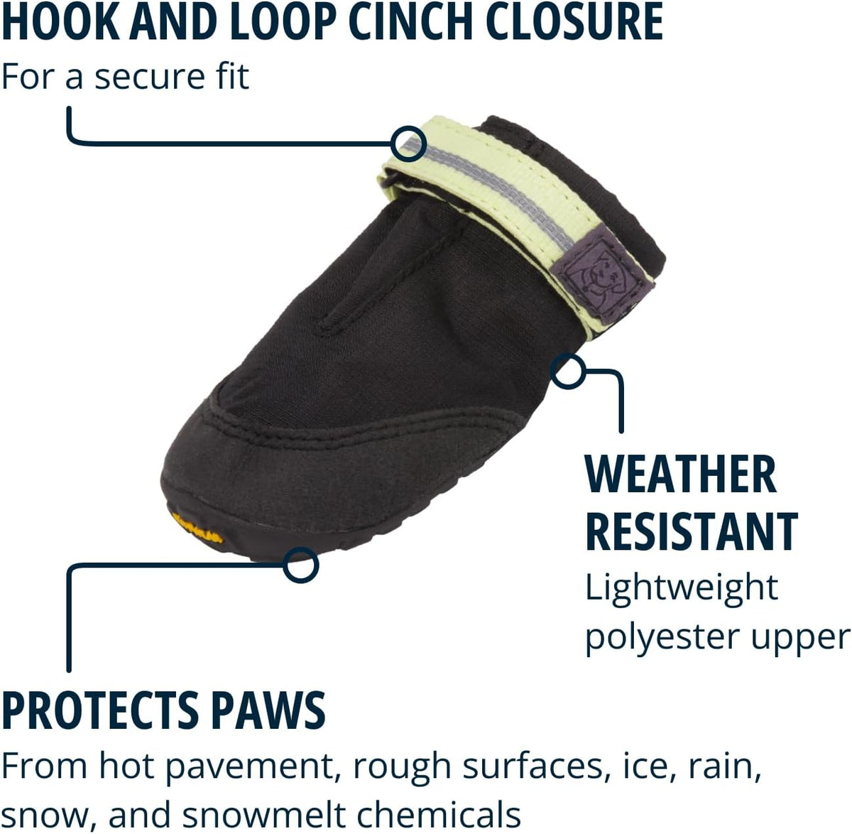 Ruffwear, Summit Trex Dog Shoes - 2 Count, Obsidian Black, 2.00"