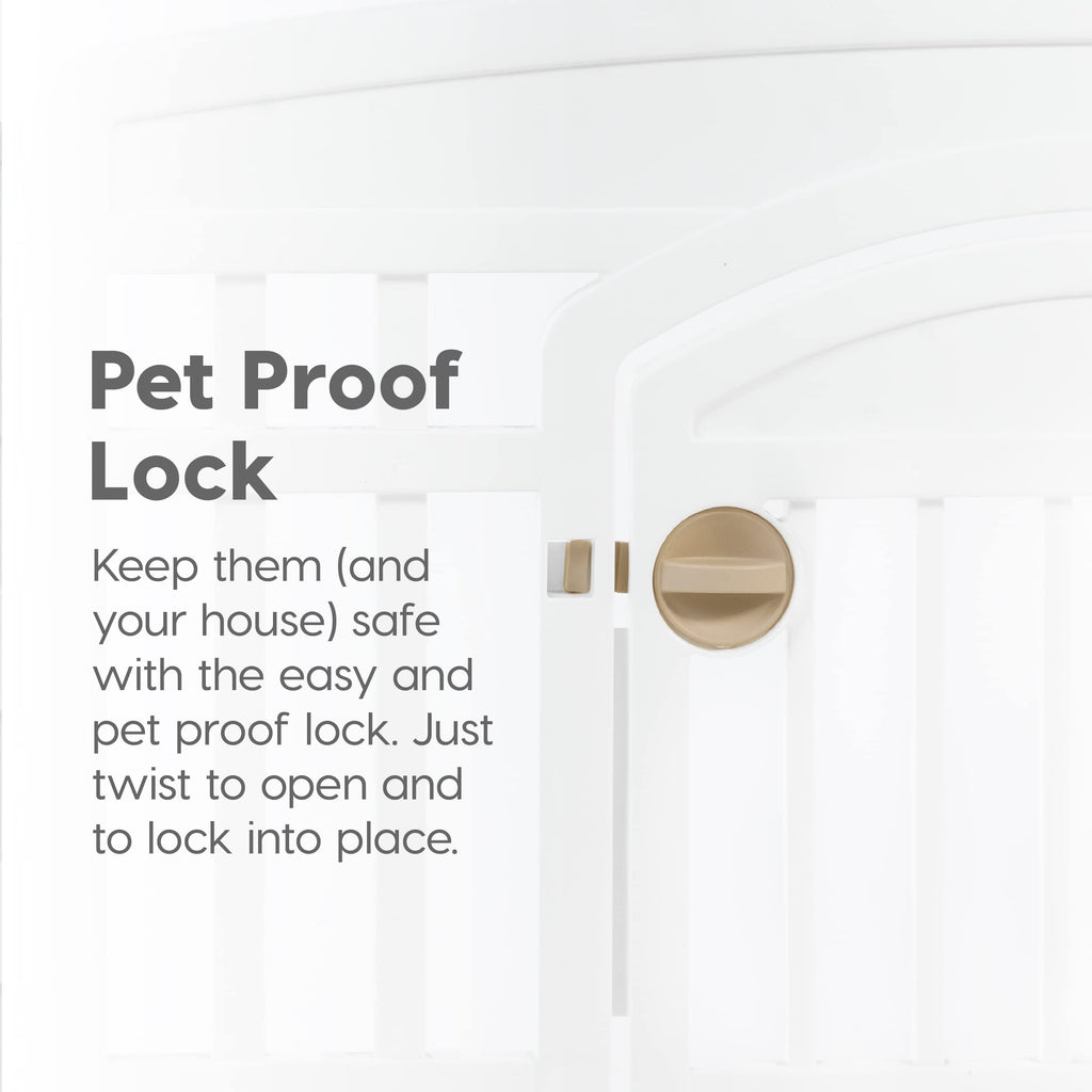 IRIS USA 4-Panel Dog Playpen, Pet Enclosure, White
