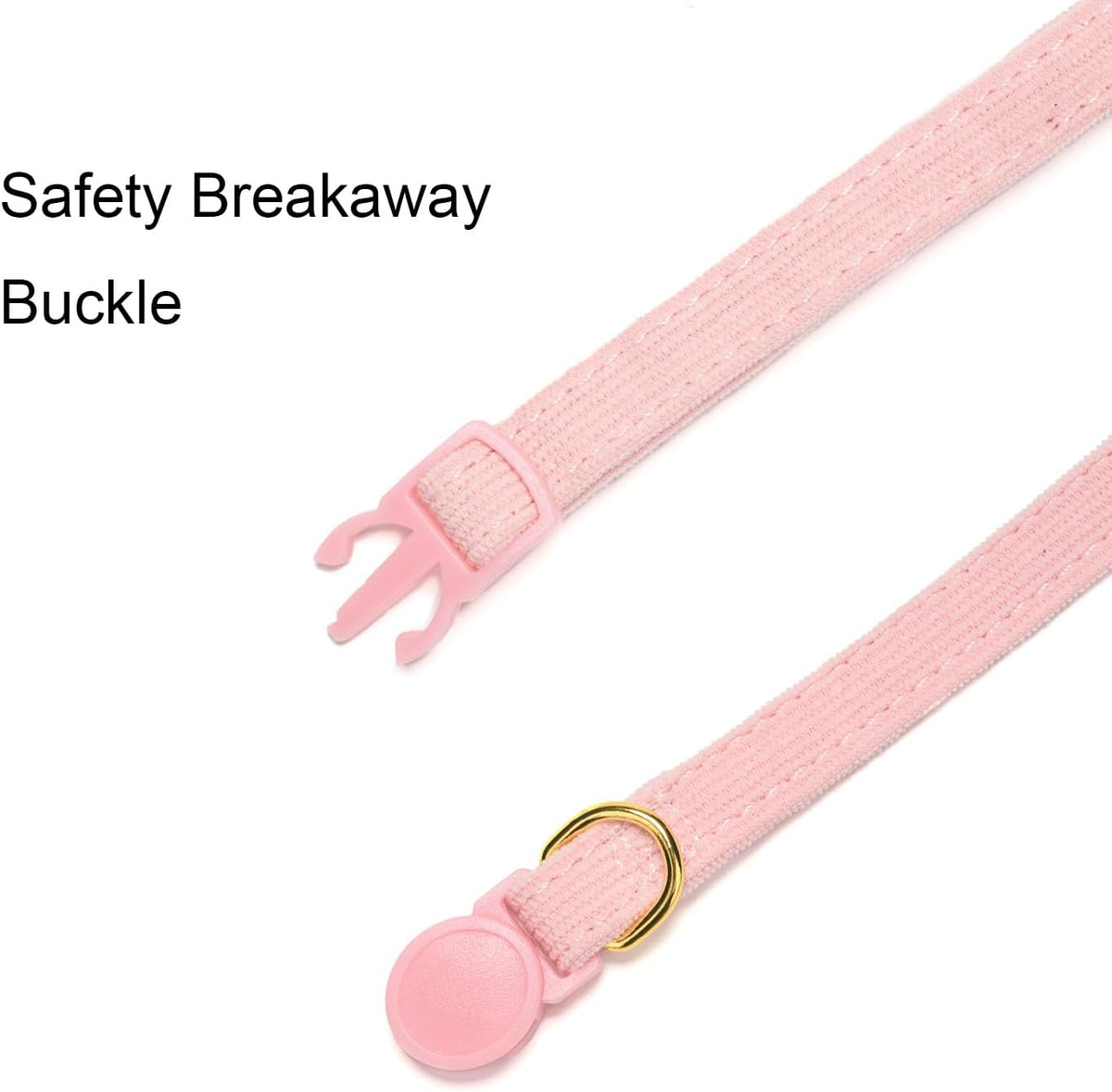 Breakaway Cat Collar with Bow Tie and Bell Adjustable Soft Corduroy Pink Kitten Collars for Girl Cats