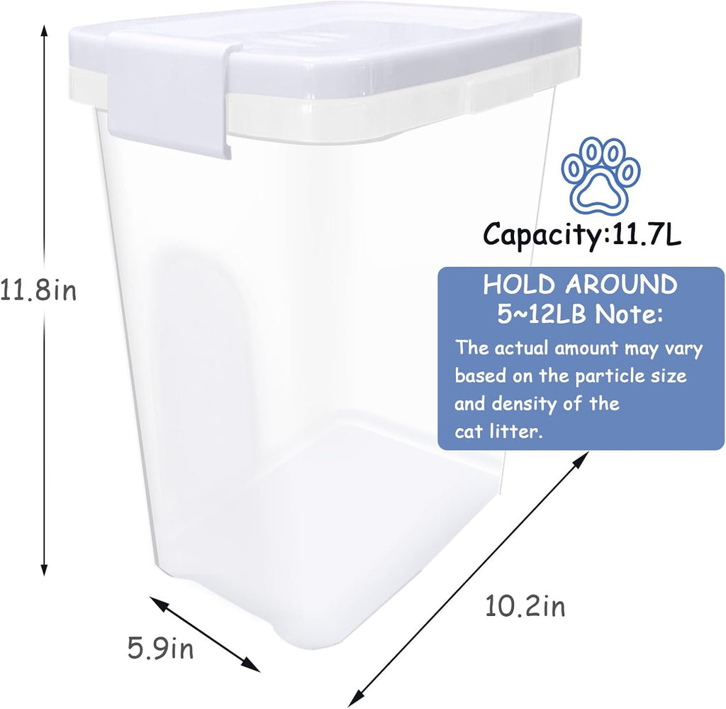 2 Pcs Cat Litter Storage Container Airtight Sealable Lid with Spout Heavy