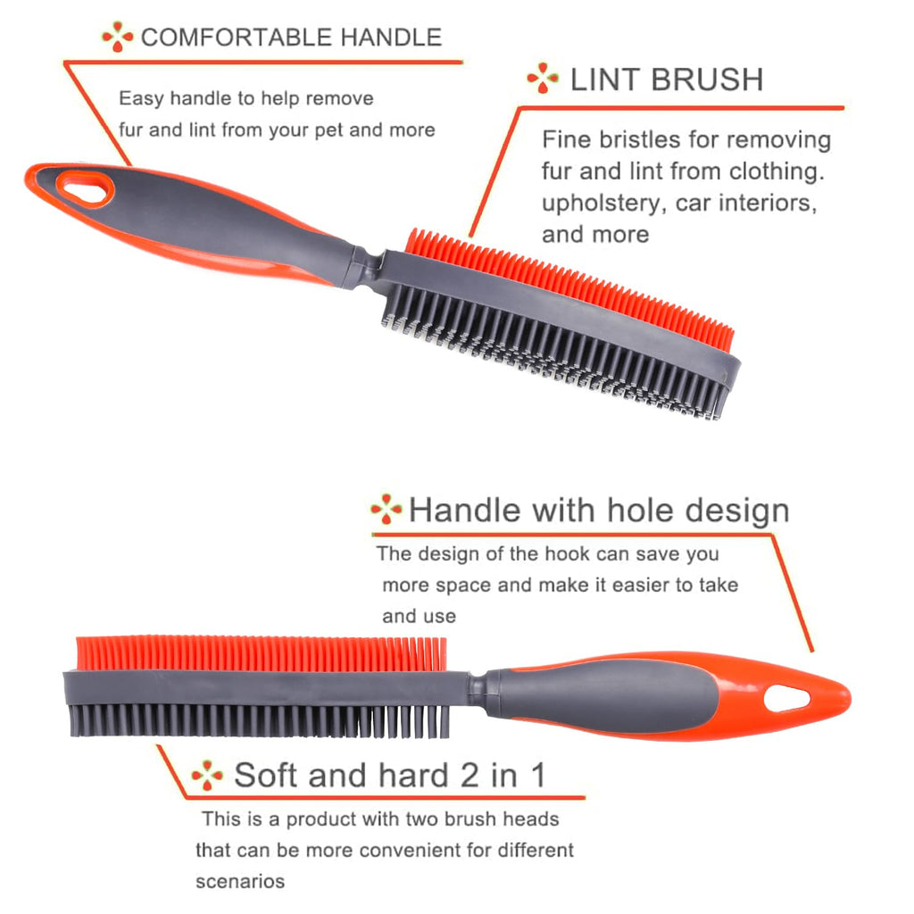 Premium Rubber Pet Hair Brush - Removes Hair from Couches & Pets' Coats O