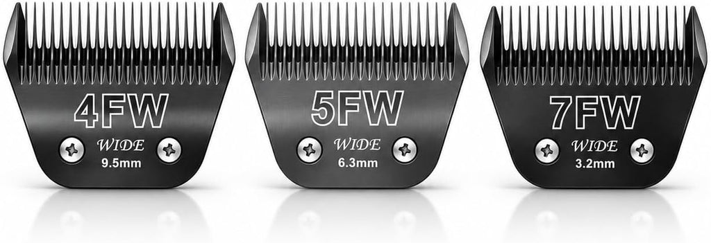 3PCS Wide Blades for Dog Grooming Compatible with Andis Clippers