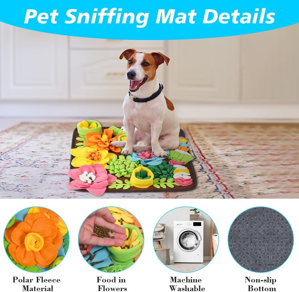 OSDUE Snuffle Mat for Dogs 15.3''x15.3'' for Boredom and Mental Stimulation