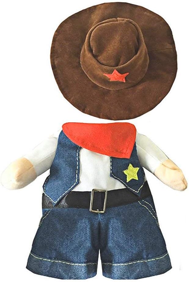 Cowboy Dog Costume with Hat - Blue Cat & Small Dog Halloween Costume (Small)